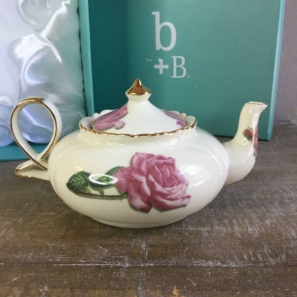 Burton and Burton Romantic Rose Cottagecore Regencycore Tea Pot Cup Saucer Set - Picture 5 of 10